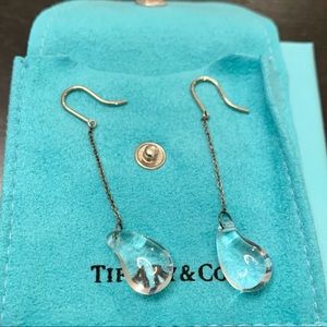 Tiffany Crystal Tear Drop Elsa Peretti Earrings